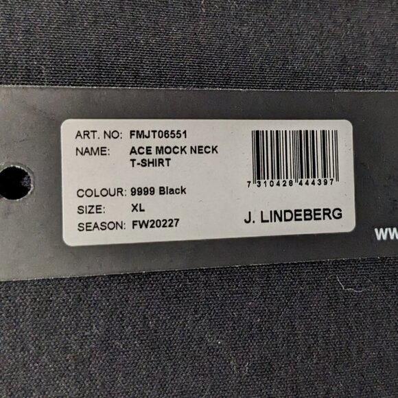 NWT J. Lindeberg | Ace Mock Neck T-shirt in Black - Picture 6 of 14
